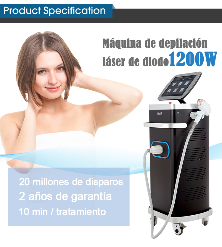 1200w 808nm Máquina de Láser Depilación - ADSS Láser